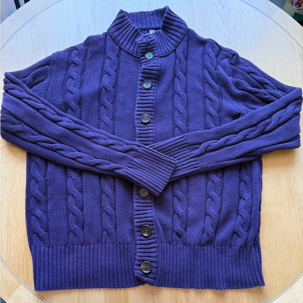 Women’s Nitagut Thick Warm Coxy Purple Cable Knit Cardigan Large Buttons XL